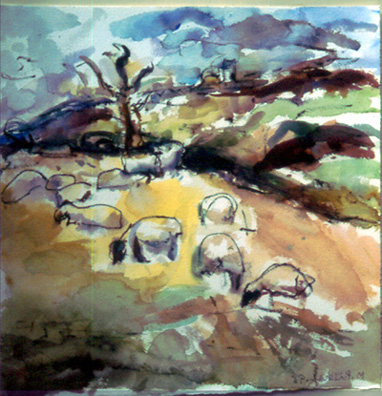 Sheep grazing in Somerset Hills 2